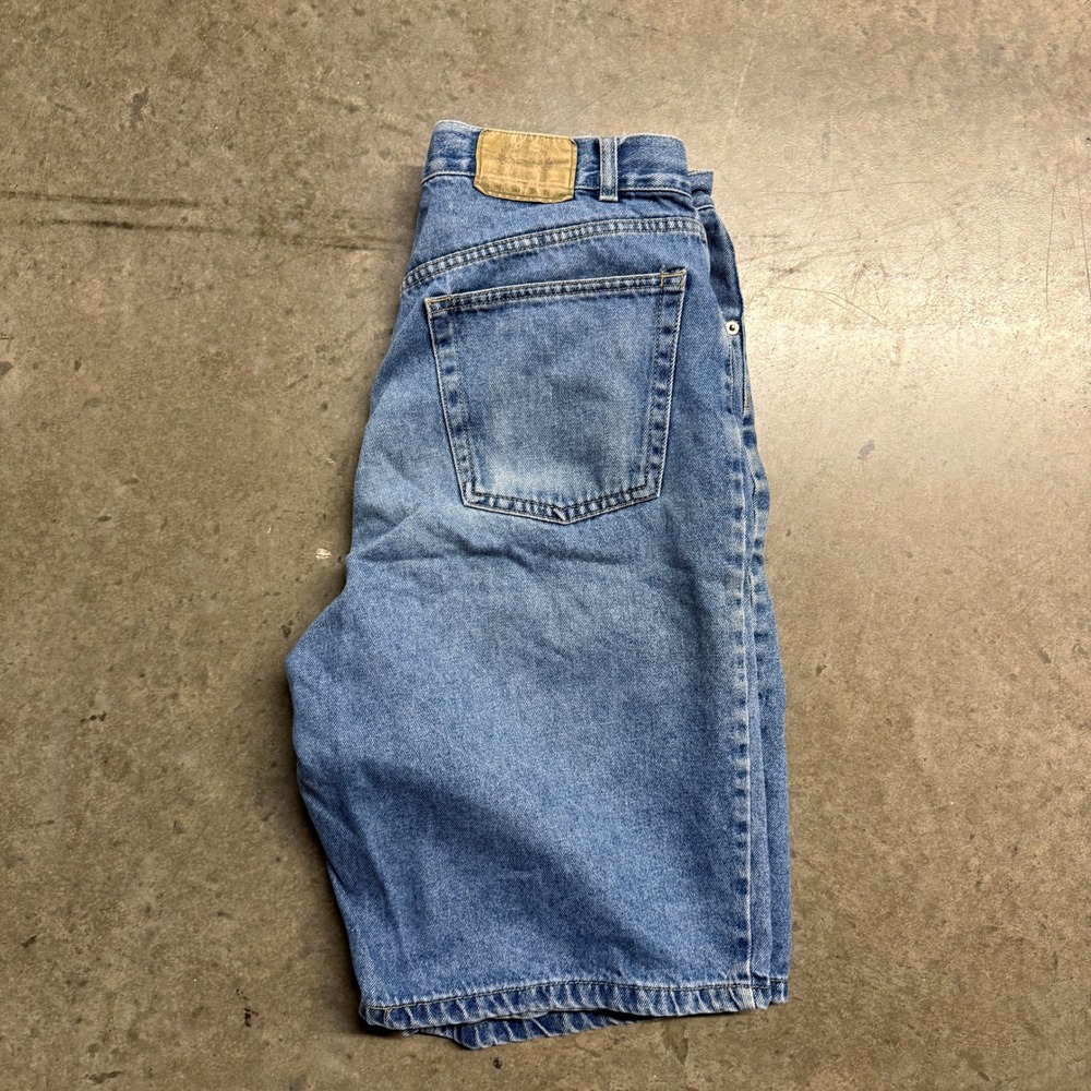 Vintage Bugle Boy‎ Gold Crest Mens Big and Baggy Denim Shorts Blue Size 30